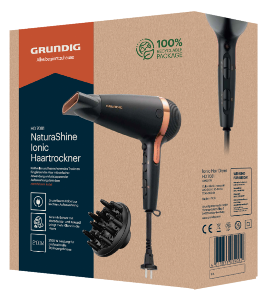 Grundig NaturaShine HD 7081 Saç Kurutma Makinesi